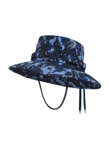 1顶可折叠户外迷彩遮阳帽，大帽檐防风防紫外线透气，男女通用钓鱼徒步战术渔夫帽，节日礼物 - K - 查看 13