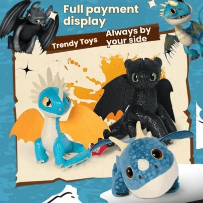  Spin Master How To Train Your Dragon Toothless Gronckle Deadly Nadder Action Figure Plush Doll, Birthday Gift For Boys And Girls, Blind Box