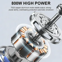 SOKANY SK-01022 多功能榨汁机，800W 大功率，99% 纯果汁，高温保护，易于清洁，旋钮控制，硅胶脚垫。非常适合家庭健康榨汁。 - 黑色 - 查看 8