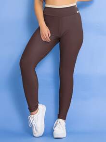 Women's Glow High-Waisted Fitness Leggings For Gyms, Zero Transparency, Tarelles - 鏽棕色 - 查看 2