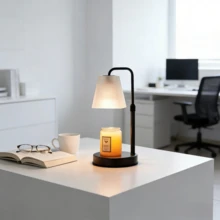 1 PCS Frosted Lampshade Candle Warmer Lamp With Timer Adjustable Height Includes 1 GU10 Bulbs Electric Wax Melter For Bedroom Desk Nightstand Decor Valentines Day Mothers Day Housewarming Gift Ideal For Women - 查看 6