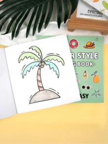 [Livro de Colorir para Adultos] 40 Folhas, Livro de Colorir Estilo de Verão Quente e Fofo - Kits de Artesanato de Papel com Tema de Desenhos Animados como Presentes para Relaxamento, Treinamento de Foco e Momentos em Família. Pode ser usado como presente para Halloween, Natal, Ação de Graças e Aniversários. - Livro de colorir - Visão 7