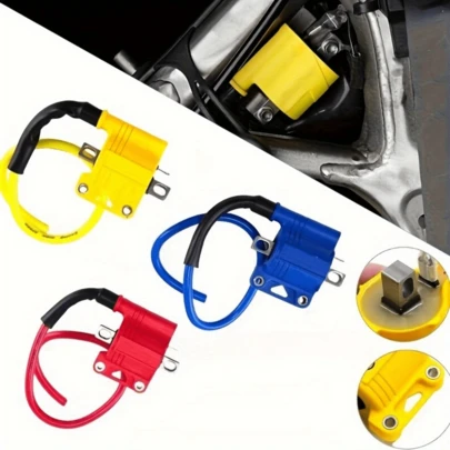 1 pieza Bobina de encendido universal de material ABS, bobina de encendido de alta rendimiento para motocicletas adecuada para motos de calle de 4 tiempos y 2 tiempos, ATV y vehículos todoterreno GY6 Accesorios de modificación
