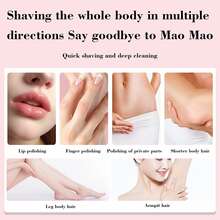 Women's Electric Painless Hair Removal Device - USB Rechargeable Hair Removal Device With LED Light, Portable, Suitable For Face, Lip And Leg Hair Removal, Lipstick Size Design, Portable Mini Hair Removal Device For Women, Perfect Gift For Women - White - View 4
