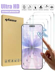 4 片装，兼容 17 Pro Max/17 Air/16 Pro Max/16E/16 Plus/15 Pro Max/14/13/12/11 Pro Max/X/XR/XS Max，防指纹，9H 硬度，防震，完美兼容手机壳，高透明度，保护壳 - 無色 - 查看 1