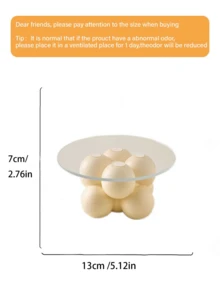 1pc Resin Ball Tray - Simple And Cute Design, Suitable For Bathroom Countertop And Bedroom Vanity. Perfect For Displaying Perfumes, Skincare Products And Jewelry, Adding A Warm And Fashionable Ambiance. Elegant Storage Rack And Decorative Piece. - Multicolor - View 6