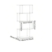 Kệ sách hình học bằng acrylic, kệ sách hình chữ S trong suốt, kệ sách mở hiện đại, phù hợp cho phòng khách, phòng ngủ, văn phòng. - Trong suốt - Xem 13
