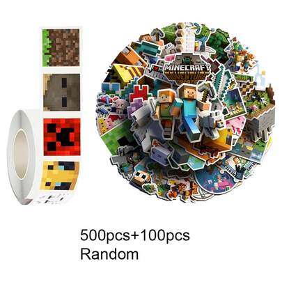 Minecraft 100/2000张卡通狗装饰贴纸，多种图案可选，适合装饰小礼物、手机和行李箱。