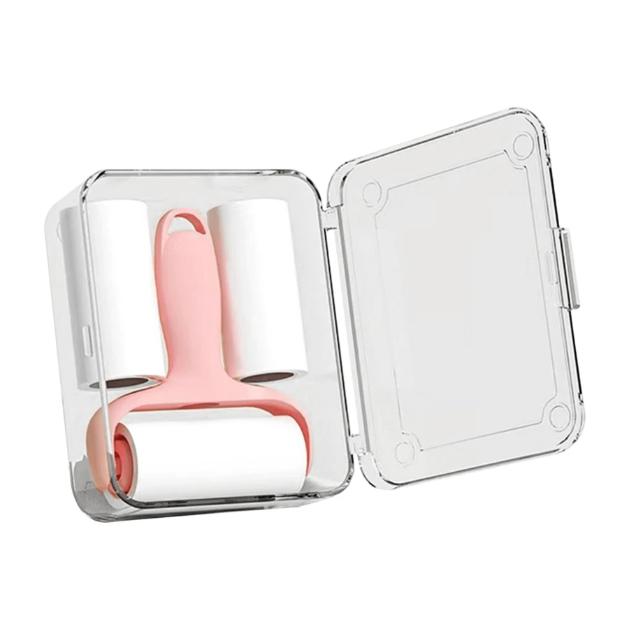 Portable Roller Lint Remover Mini Lint Roller Clothes Lint Remover Carry-On Lint Removing Magic Tool - 1 Handle + 3 Replacement Parts - View 1