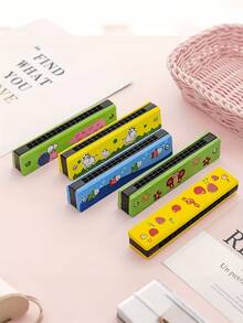 12pcs Cartoon Harmonica, Portable Cartoon 16-Hole Double Row Harmonica, Suitable For Adult Beginners As Music Gift. Great For Valentine's Day, Birthday Party, Easter, Back To School, Graduation Party Favors, Gift Bag Fillers, Music Lovers. Random Colors, Non-Professional Harmonica - Multicolor - View 6