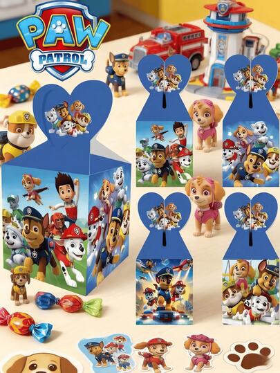 Paw Patrol 12pcs Cute Animal Gift Box Set, Character Handled Paper Bags, Colorful Handled Paper Boxes, Random Colors & Styles (12pcs/Set), Kraft Paper Material, Souvenir Gifts, Disposable Gift Boxes, Cartoon Gift Boxes, Birthday Party Surprise Party Supplies Candy Boxes, Party Decorations Gift Bags, Best Holiday Gift Box For Friends