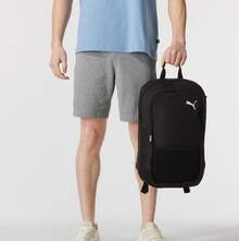 Ba lô có khóa kéo in logo PUMA, kiểu dáng thể thao năng động, unisex, kiểu đôi, màu đen. - màu đen - Xem 2