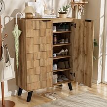 Modern Five-Compartment Shoe Cabinet Measuring 80.5 X 35 X 109.5 Cm With Adjustable Laminated Panel - View 8