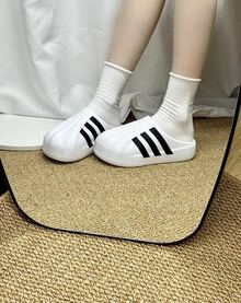 Adidas Originals AdiFOM SUPERSTAR MULE Comfortable & Durable Slide Sandals, Unisex, White & Black - White - View 6