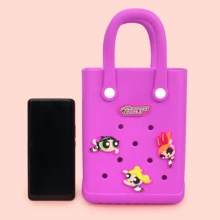 Miniso 名创优品可爱飞天小女警小镂空手提包，适合上学和日常使用 - 粉色 - 粉色 - 查看 6