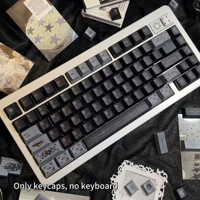 Litet komplett set med tangentbordsknappar med orientaliskt mystiskt tema, PBT original femsidiga färgämnessublimerade anpassade tangentbordsknappar