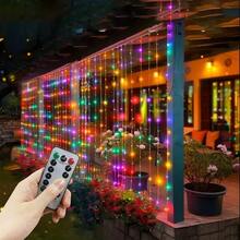 节日花环装饰串灯，8种灯光模式，USB供电，适用于约会、家庭聚会、房间、卧室、窗帘、露营、露台、背景墙、圣诞节、万圣节、生日、情人节、浪漫婚礼派对装饰 - USB窗簾燈串 - 查看 10