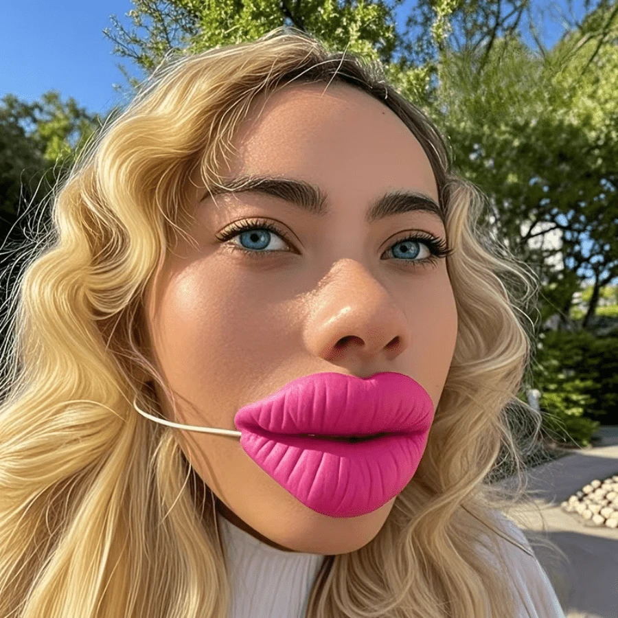 Mainan Prank Bibir Tebal Merah Muda Lucu, Perlengkapan Foto Pesta, Aksesori Kostum Bibir Tebal yang Menggelikan, Mainan Prank Bibir Tebal Merah Muda Realistis yang Kreatif, Perlengkapan Kostum Bibir Tebal yang Berlebihan, Perlengkapan Pose Foto Lucu untuk Pesta dan Acara - MultiWarna - View 1