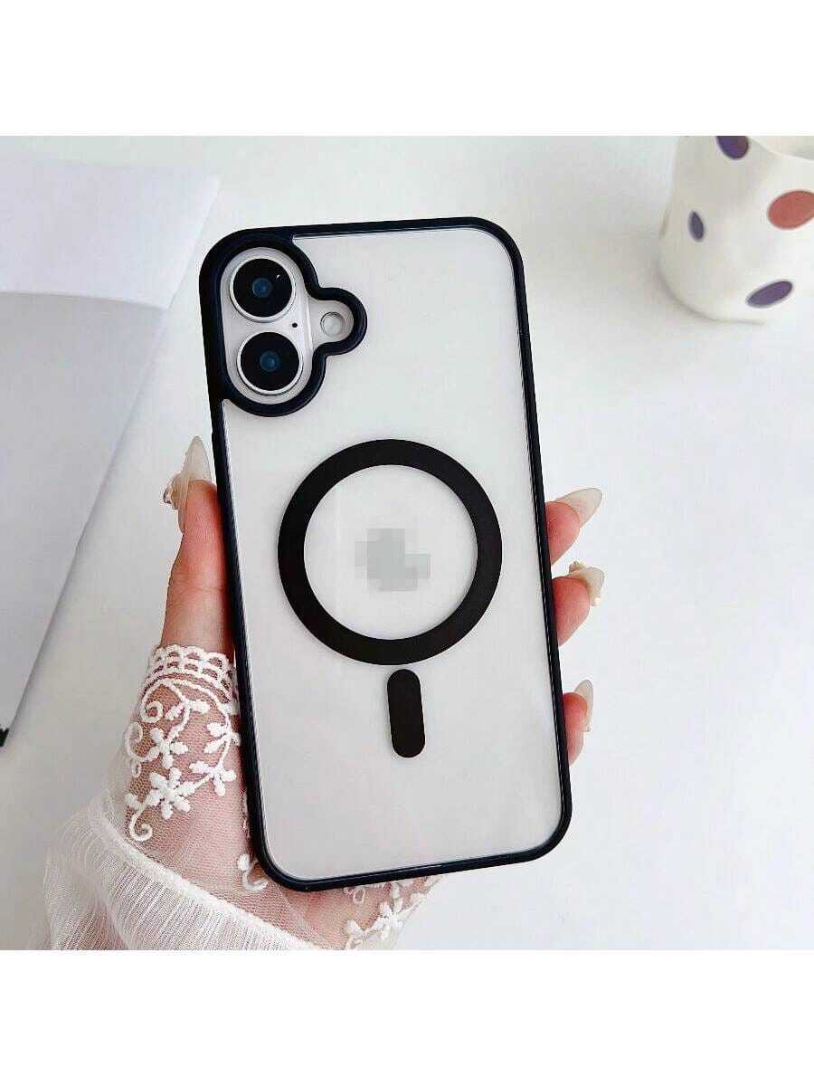 磁吸式透明手机壳,兼容 17/16/15/14 Plus/13/12/11/XR/XS/X/7/8 Pro/Mini/Pro Max - 支持 MagSafe 无线充电 - 黑色 - 查看 1