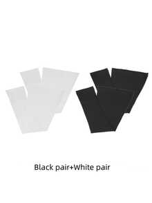 1 Pair Y2K Japanese Gyaru Leg Warmers, Black Slimming Knee High Leg Warmers, Versatile Bell-Bottom Stockings For Women - Multicolor - View 8