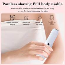 Women's Electric Painless Hair Removal Device - USB Rechargeable Hair Removal Device With LED Light, Portable, Suitable For Face, Lip And Leg Hair Removal, Lipstick Size Design, Portable Mini Hair Removal Device For Women, Perfect Gift For Women - White - View 8