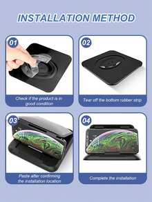 碳纤维纹理车载手机支架 – 三角度可调，防滑硅胶底座，通用型，适用于及大多数智能手机（4.7英寸-6.8英寸），粘性防滑垫遮阳折叠导航手机支架，仪表盘及中控台夹式手机支架 - 手機支架 - 查看 11