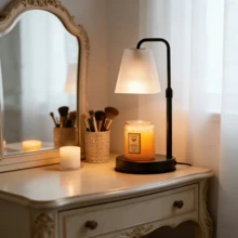 QUIGO Candle Warmer Lamp With Timer Electric Wax Warmer For Scented Wax Melt Warmer Melter For Jar Candles Touch And Remote Control Dimmable Ajustable Height Gifts For Women 1 Bulbs, Frossted Glass - 查看 7