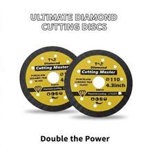 2片105毫米/4英寸、110毫米/4.3英寸、115毫米/4.5英寸、125毫米/5英寸金刚石锯片，适用于瓷砖、陶瓷砖和玻璃 - 超薄网状涡轮切割片，可实现精确切割和卓越的耐用性。 - 鑽石鋸片 - 查看 10