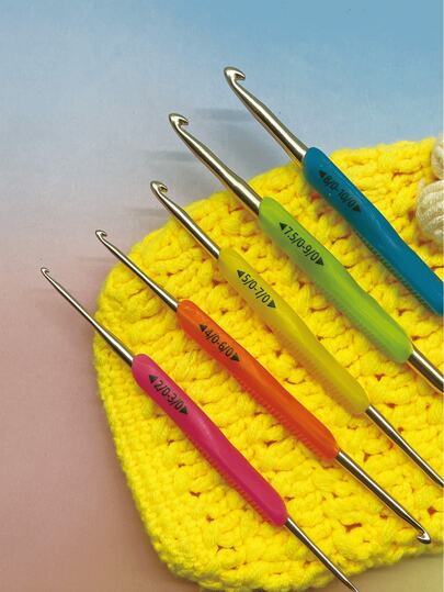 5pcs Double-Ended Crochet Hooks, 2-In-1 Design, Silicone Handle Material, Comfortable Grip, DIY Crochet Dolls, Yarn Crafts, Scarves, Gloves And More