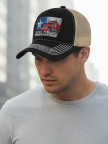 JZML 1pc Unisex Letter Embroidered Trucker Cap - A - View 5