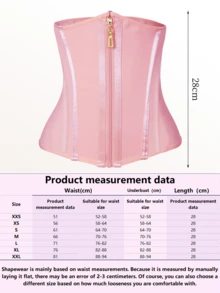 1pc Waist Cincher Zipper Front Compression Bustier, Women Shapewear, Colombian Waist Trainer - Pink - View 2