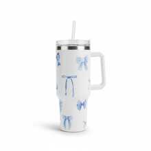 1pc 40oz Romantic Bow Stainless Steel Insulated Tumbler With Handle, Large Capacity Travel Mug, Suitable For Car, School, Office, Outdoor, Gym, Home, Great Gift For Women And Teenagers, Holiday And Birthday (With Straw) - Multicolor - View 13