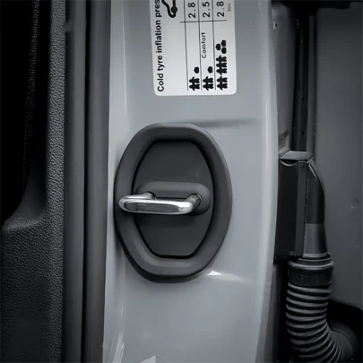 5 Packs Car Door Lock Protection Silicone Pad Set - Red And Blue Checkered Pattern, Thickened Cushioning Design, Shock Absorption And Anti-Collision, Noise Reduction, Universal Compatible With All Vehicles, Left Side Position, Body Pipe Guard