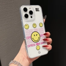 Smiley World Expression Creative Smiling Face Painted Pattern Transparent Anti-Drop Phone Case Protective Cover Compatible With Apple - Multicolor - View 2