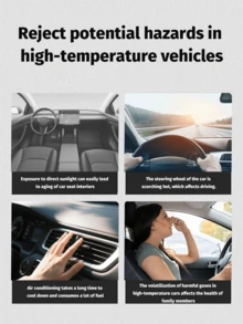 1 Stück Sonnenschutz Auto Regenschirm für den Sommer, faltbarer reflektierender Sonnenschirm für die Autoscheibe, Königsgrößen UV-Schutz Sonnenblende Regenschirm geeignet für alle Größen von Autoscheiben, dick, titansilber, wärmedämmend und UV-blockierend - A - Übersicht 3