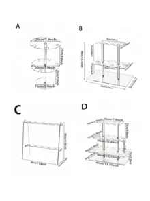 1个优雅亚克力香槟塔形酒杯架，透明展示架，适用于派对、婚礼、圣诞节 - 透明 - 查看 9