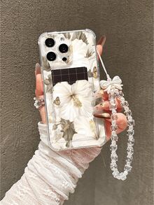 White Hibiscus Flower & Butterfly Pattern Bow Lanyard Transparent Card Slot Soft TPU Phone Case, Precise Cutouts, Shock-Absorbing, Scratch-Resistant, Compatible With IPhone 15 Pro Max, 14 Plus, 13 Pro Max, 12, 11, 7G, 7P, IX, XR, XS Max, 11, 12, 13, 14, 15, 16, 15 Pro, 15 Plus, 15 Pro Max, 7 Plus, 8 Plus, X, XS Max, XR, 11 Pro, 12 Pro, 13 Pro, 14 Pro, 12 Mini, 13 Mini, 17/17 Pro Max - Clear - View 2