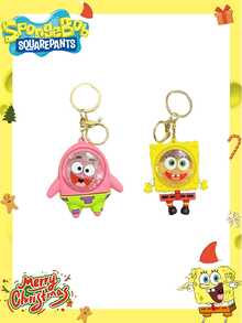 SpongeBob SquarePants 1个海绵宝宝香味钥匙扣吊坠，卡通可爱学生背包挂饰，情侣礼物，最佳派对装饰，朋友聚会完美装饰，家居装饰摆件，理想房间装饰 - 彩色 - 查看 6