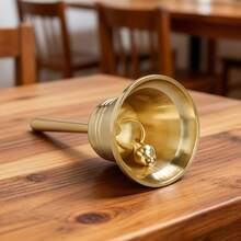 2个黄铜手摇铃铛，复古装饰桌面摆件，收藏品 - A - 查看 4