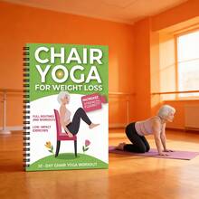 1PC 30-Day Chair Yoga Guide: Weight Loss, Muscle Building, And Flexibility - Suitable Beginners, Seniors, And Adults, 60 Exercises, 5.5x8.3inch Green Cover Design | -Bound Books | Durable Coil Binding - Yoga Planner - View 3
