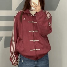 Adidas Originals Unisex Jacket 2026 New Year Collection, New Chinese Style Sporty Casual Loose Jacket KR0294 - Red - View 4