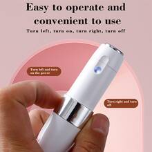 Women's Electric Painless Hair Removal Device - USB Rechargeable Hair Removal Device With LED Light, Portable, Suitable For Face, Lip And Leg Hair Removal, Lipstick Size Design, Portable Mini Hair Removal Device For Women, Perfect Gift For Women - White - View 9