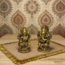 1pc Southeast Asian Resin Sculpture, Home Decor Figurine - Sweep Gold - View 2