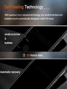 极简隐私防窥水凝胶膜 2片装 适用于华为/荣耀手机 光滑油层 防刮自动修复 防爆防刮 简单易贴 防窥保护膜 软膜 非玻璃 春季礼物 - 黑色 - 查看 7