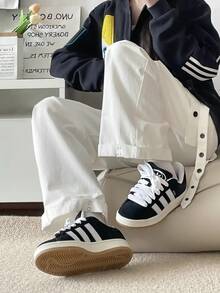 Adidas Originals CAMPUS 00s 皮革舒适百搭运动鞋，低帮滑板鞋，男女通用黑白配色 - 黑與白 - 查看 7
