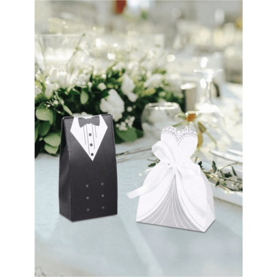 200 piezas Cajas de dulces estilo occidental para boda, cajas de recuerdos de boda para novios, cajas de regalo para dulces y chocolates atadas con cinta, cajas de recuerdos de fiesta de boda clásicas y creativas para decoración de mesa de postres, despedida de soltera, Día de San Valentín