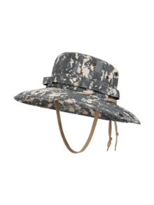 1顶可折叠户外迷彩遮阳帽，大帽檐防风防紫外线透气，男女通用钓鱼徒步战术渔夫帽，节日礼物 - K - 查看 14