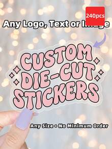 1-240pcs Customized Cut Stickers, Customized Pattern Labels, Customized Transparent Stickers, Customized Logo Stickers, Personalized Stickers, Business Stickers, Mailing Labels, Waterproof And Sunscreen Stickers, Multi-Size Stickers, Suitable For Home, Party, Wedding, Business Events, Unique High-Quality Multicolor Customizable Shapes, Ideal Gifts For Friends, Family, Teachers, Colleagues, Suitable For Daily Use, Back To School, Summer Camp, Holiday Celebrations - Multicolor 1 - View 72