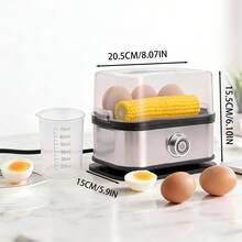 Electric Egg Cooker - Holds 6 Eggs, Can Cook Hard-Boiled, Soft-Boiled, And Runny Eggs, With Automatic Power-Off And Alarm Functions, Stainless Steel Household Electric Egg Cooker, Suitable For Kitchen, Cooking Breakfast Foods And A Variety Of Foods, US Plug. - US A Type Plug(110-127V) - View 8
