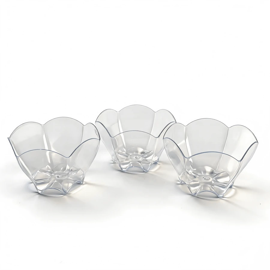 10/20/30/50pcs Reusable 90ml Plum Blossom Clear Dessert Cup Plastic Parfait Cup For Dessert Sampling - 彩色 - 查看 1